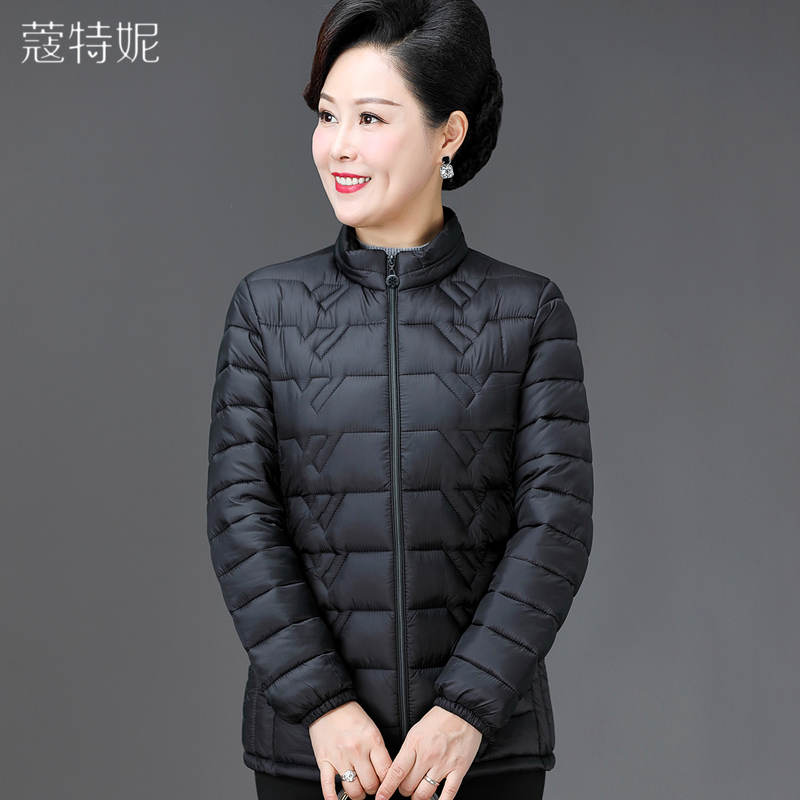 Mom winter wear light down padded coat middle-aged women's short padded coat middle-aged and elderly women's autumn coat large size padded jacket