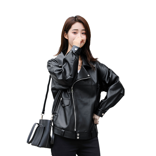 PU leather jacket 2019 new spring and autumn winter casual loose Korean student motorcycle short leather jacket women PU leather jacket 2019 new spring and autumn winter casual loose Korean student motorcycle short leather jacket women