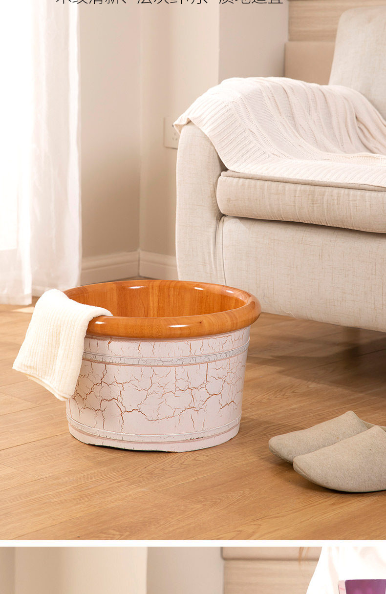 自动排水橡木泡脚木桶过小腿足浴桶木质高深桶家用实木泡脚盆木盆