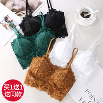 Short Lace Beauty Back Harness small vest woman with chest cushion for outside wearing inins damp net red bursting undergarments