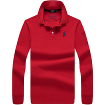 Polo shirt long sleeve mens fall new trendy red dress turtlenecks Compassionate Loose Casual Men T-Shirt Pure Cotton