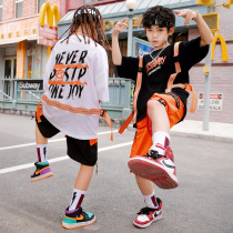 Childrens Street Dance Performance Hip Hop Child Bottling Boomer Boy Short Sleeve Suit Fewer Children Jazz Dance Boatload Performance Costumes