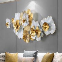 Modern European-style wrought iron pendant wall decoration Living room background wall entrance metal wall decoration golden flower wall hanging