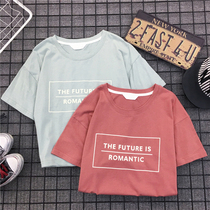 2019 summer new short sleeve womens T-shirt personality simple loose Korean top Han fan wild Super fire bf
