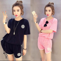 Short Sleeve Set Women 2021 New ulzzang Casual Two Piece Women Student ins Super Fire Shorts Sportswear