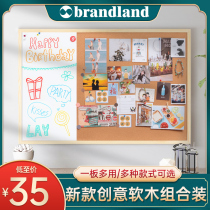 Small White Board Hanging Office Family Wall Stickup Magnetic Chalkboard Home Teaching Children Writing Board Hanging Wall Upper Erasable for commercial shop with message board white class soft wooden board photo wall