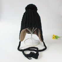 Export Japan 20 Autumn Winter Ladies Warm Hat Knit Plus Suede Protective Earcap Woman Casual 100 lap Out of winter hat