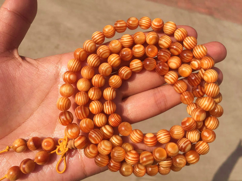 帝王血龙木全透光顺纹手串东北沉香松明子男女情侣款108佛珠手链