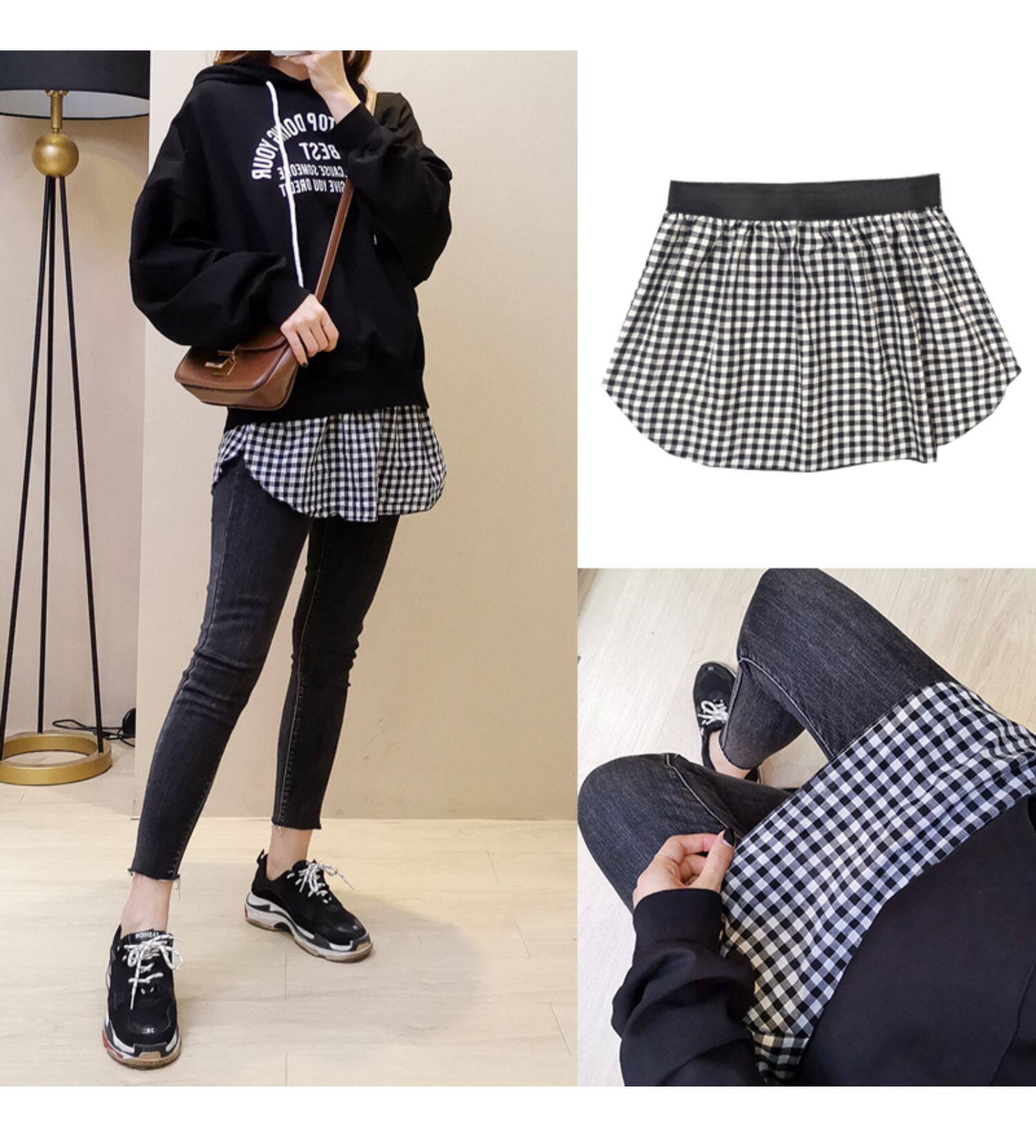 牛奶丝打底屁帘搭卫衣搭档露白边t恤叠穿内搭迷你小短裙半身裙ins