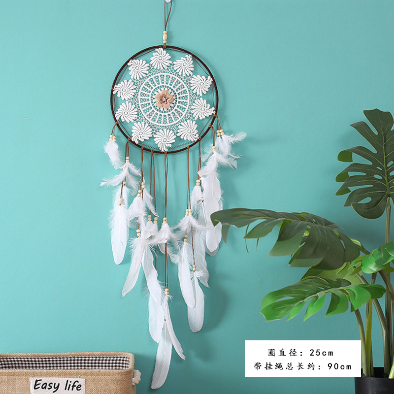 dreamcatcher large ornaments wedding wedding props decorations white feather pendants make up dream net creative handmade wall hanging