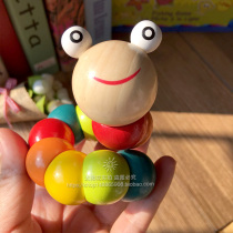 Wooden 100 Vario Colorful Caterpillar Twisted Babyworm Baby Fingers Flexible Kindergarten Class Middle Class Puzzle Small Toy