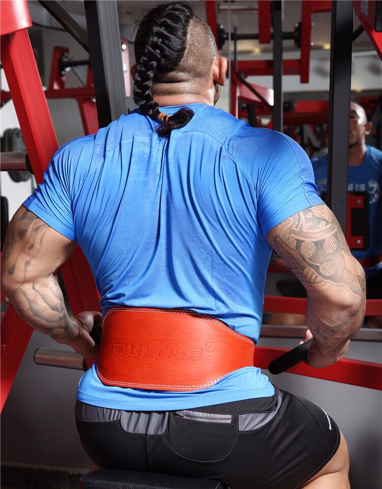 头层牛皮健身腰带 深蹲收腹硬拉举重 男护腰器械训练运动加宽腰带