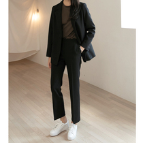 Suit suit female Korean version 2021 new spring and autumn professional suit suit suit small blazer ankle-length pants two-piece set