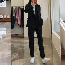 Small suit suit womens casual Korean version 2021 spring new small suit jacket pants two-piece suit suit