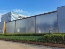 Custom glass brick partition wall transparent square crystal brick perforated landscape homestay sales department background wall