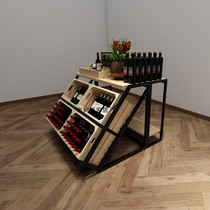 Wrought iron red wine rack commercial industrial wine rack wineries supermarket Zhongdao Chen shelf display rack 36