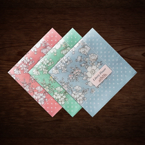 Made in Japan thin womens handkerchief Cotton sweat-absorbing womens handkerchief Cotton printed square towel dot plum handkerchief