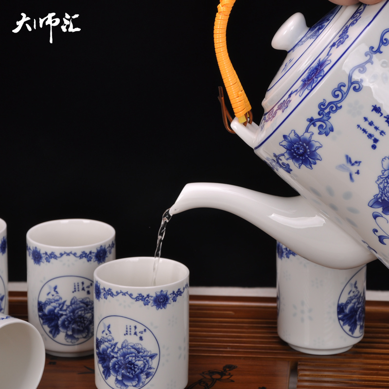 Jingdezhen porcelain ceramic teapot large - capacity cold cool blue and white porcelain kettle pot girder teapot cool tea POTS