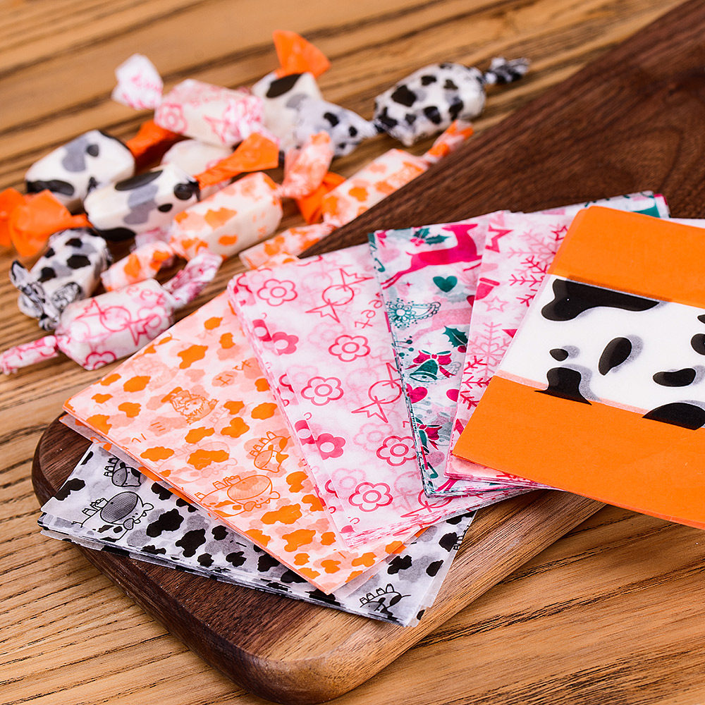 百钻牛轧糖纸 手工牛扎糖包装纸 彩色糖果纸防油纸牛扎糖纸50张