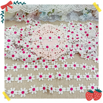 1278 whole set about 15 yards red flower heart white flower water soluble lace diy bow doll accessories