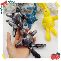 1129 three-dimensional filled cotton rabbit diy leather band hairclip hair accessories pendant