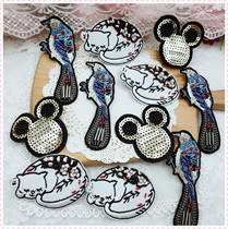 039 Cute variety of heavy industry Mickey cat bird cloth paste clothing diy patch brooch handmade material accessories