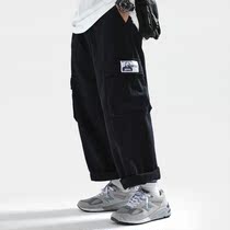 Shawn Yue Japanese large size tide brand casual overalls pants mens fat plus fertilizer plus multi-pocket loose leggings