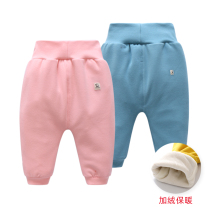 Baby winter big pp pants male baby plus velvet thickened womens winter clothes childrens buttots children wearing cotton pants