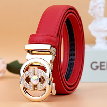 2022 New Ladys belt Automatic button fashion hegemony color belt female decorative jeans belt