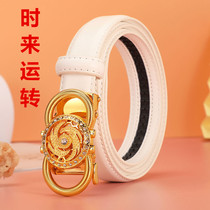 2022 - New ladys belt is thin fashion and leather network red automatic buckling belt female running trend