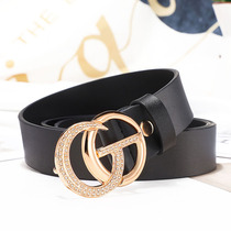 New lady belt fashion hegemony leather belt female decorative skirt student Han Edition smooth buckle belt
