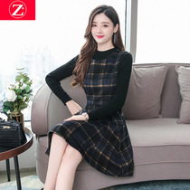 Autumn skirt 2021 new female little mother dress temperament autumn dress foreign style wool vest skirt set