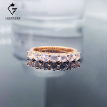 18K rose gold ring mo sang shi qi zuan drilling Weijie female winnings diamond ring light luxury stack wedding ring wedding composition