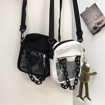 Summer Single Shoulder Diagonal Satchel Men Sports Trampoline Purse Hip Hop Trendy Chest Bag Men Canvas Casual Dinghy Bags