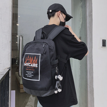 New Teen School Bag Mens Fashion Ins Personality Canvas Boomer Casual Computer Bag Male Brief About Double Shoulder Backpack