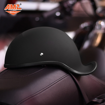 AMZ portable 1 2 shell helmet electric car cruise helmet motorcycle summer scoop helmet retro half helmet net red helmet
