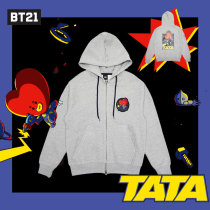 BT21 SPACE zipper hooded sweater cartoon anime fashion men and women Autumn Winter Hoodie LINE FRIENDS