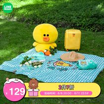 LINE FRIENDS Brown Bear Camping Garment Set Animation Cartoon Outdoor Tent Pad Lawn Tour Pad