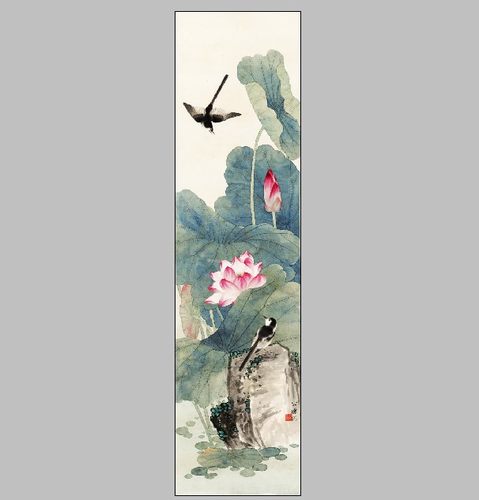 田世光荷塘双燕国画客厅装饰画芯 好评好店