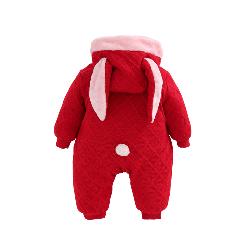 婴儿连体衣冬季 宝宝加绒棉衣0-3个月加厚外出服新生儿衣服睡衣产品展示图2