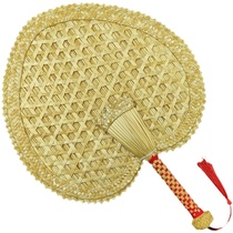 Hand-woven wheat straw fan Old hand-cranked big fan summer children carry baby baby cool mosquito repellent