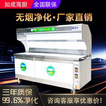 Such as a commercial smoke-free charcoal barbecue grill stainless steel large smoke-free purifying mobile barbecue car oil smoke eco-friendly burn