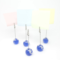 Earth photo clip Desktop note clip Creative business card clip Note clip Vertical price tag clip Ornament message clip