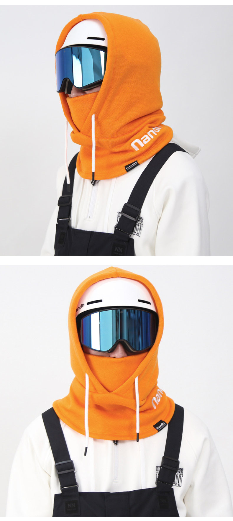 南恩针织滑雪帽男女双层滑雪护脸滑雪头盔套骑行面罩保暖防风围脖