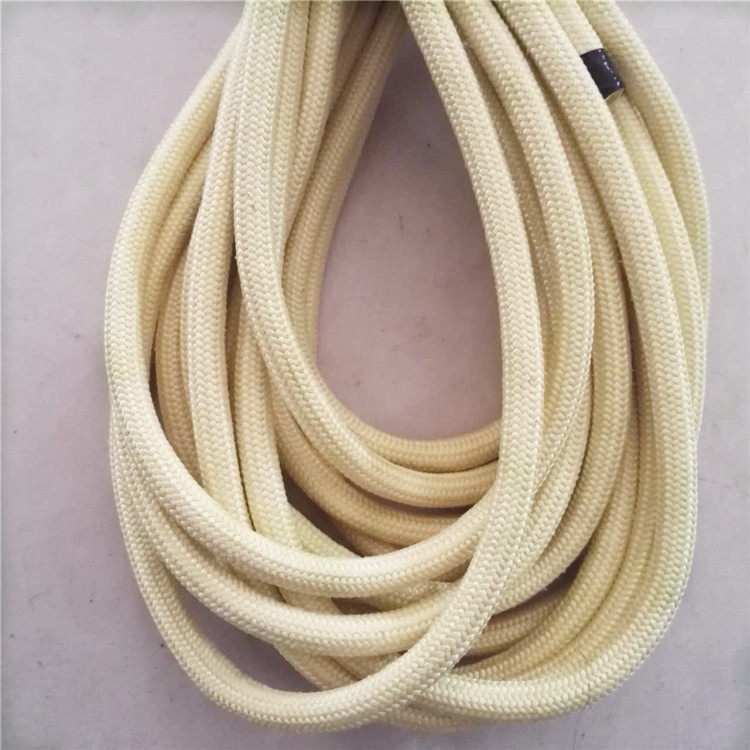 8毫米耐高温芳纶绳,耐磨,防火阻燃纤维编织包芯绳子