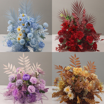 New high-end wedding Qingchong Flower Pot Flower flower Flower Row Red Emulation Flower Land florin decoration cloth set