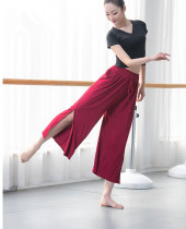 High-waisted modal split wide-leg pants Loose modern dance seven-point nine-point dance practice suit Classical dance pants summer
