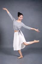Modern dance costume top can be side strap seven-point sleeve features belly dance shirt slim yoga top female
