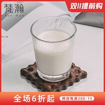 Fanhan Japanese-style solid wood biscuit coaster coffee tea mug coffee cup coffee table heat insulation pad custom walnut tea tray