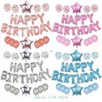 1set Happy Birthday Balloons Foil Letter Balloon Banners